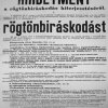 Hirdetmény a rögtönbíráskodás kiterjesztéséről